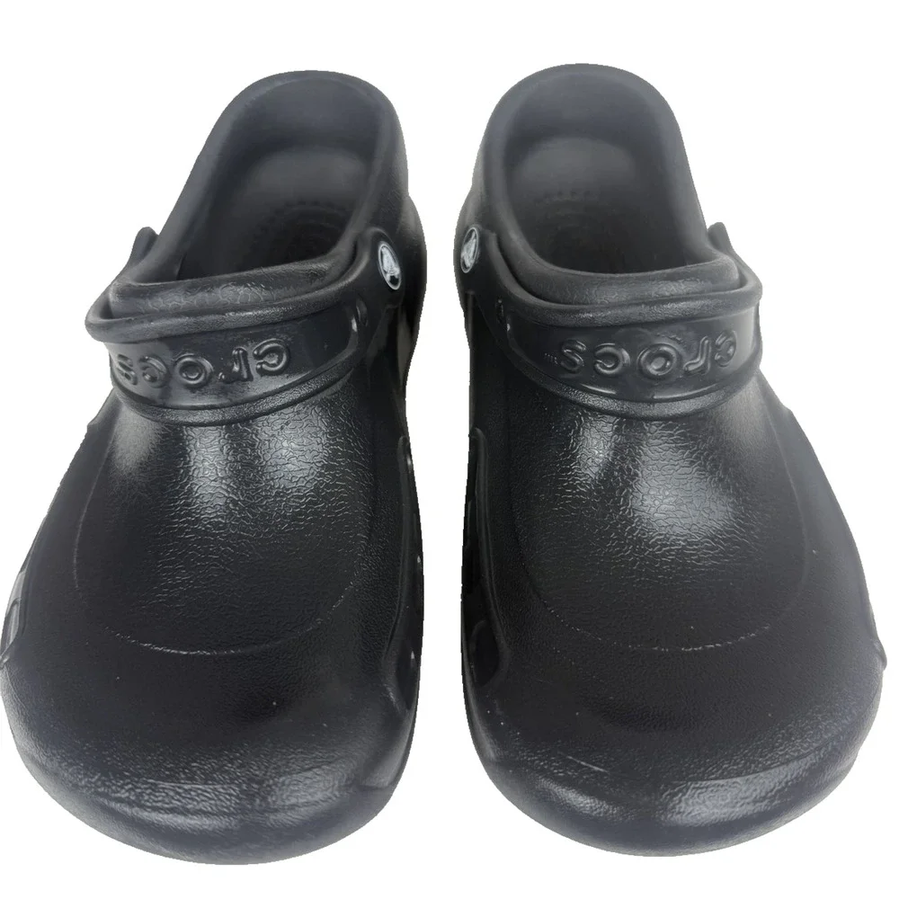 Crocs Bistro Black Work Clogs Unisex Men 5 Women 7 Slip Resistant Chef Nurse EUC
